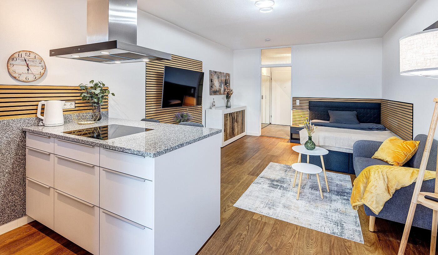 公寓 与 1 房间 | München-Milbertshofen | 70183 | Küche mit Kochinsel....