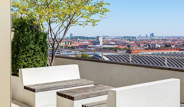 公寓 与 1.5 房间 | München-Neuhausen | 70444 | Dachterrasse bei Tag....