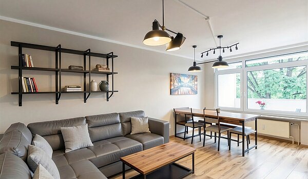 多层公寓 与 4 房间 | München-Aubing | 70276 | KI-generiertes Möblierungsbeispiel