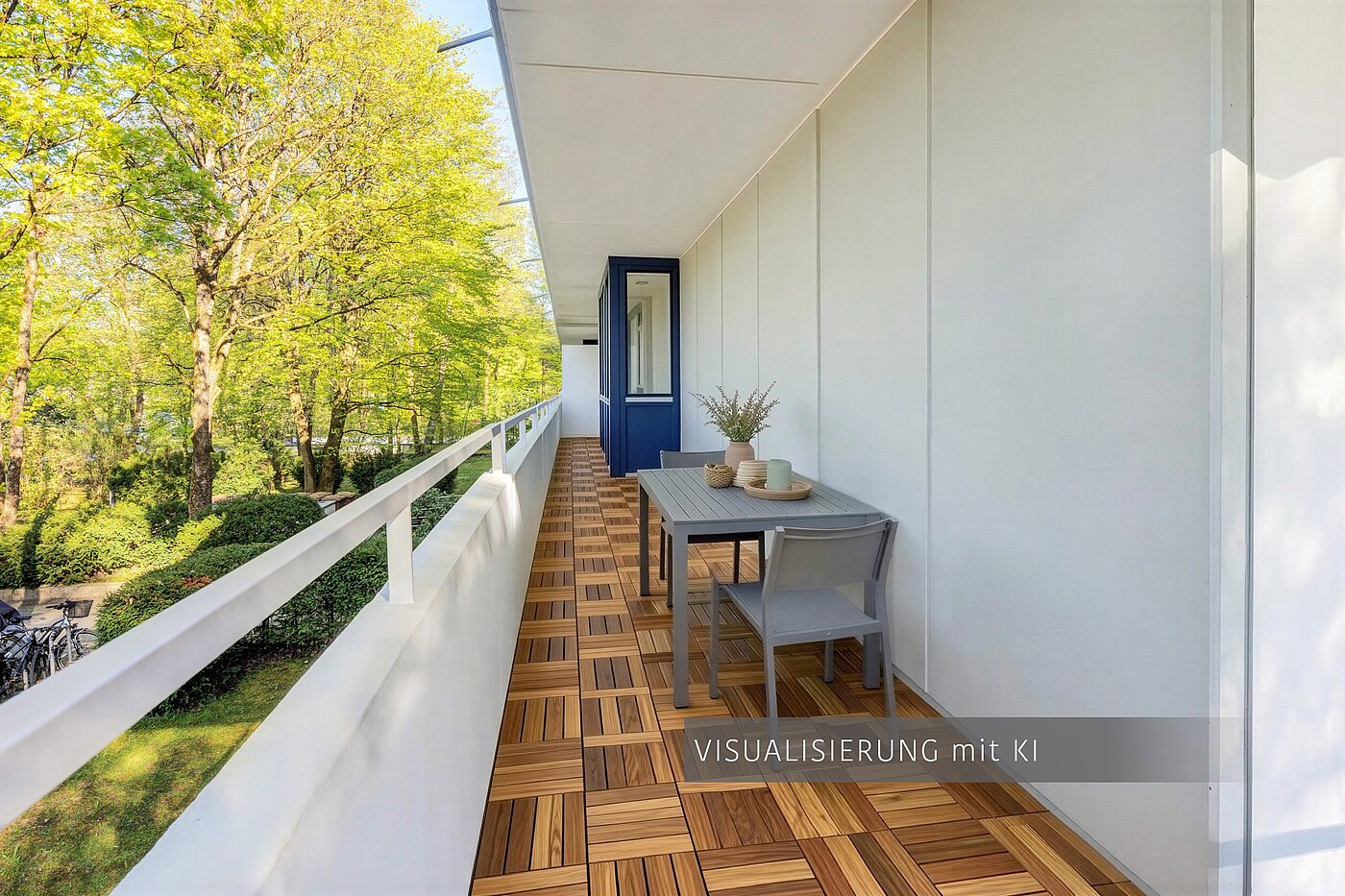 多层公寓 与 3.5 房间 | München-Bogenhausen | 703052 | Schattiger Nordbalkon ( Visualisierung mit KI )