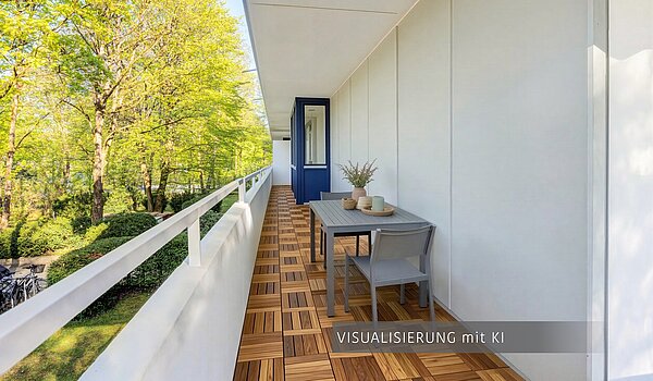 多层公寓 与 3.5 房间 | München-Bogenhausen | 703052 | Schattiger Nordbalkon ( Visualisierung mit KI )