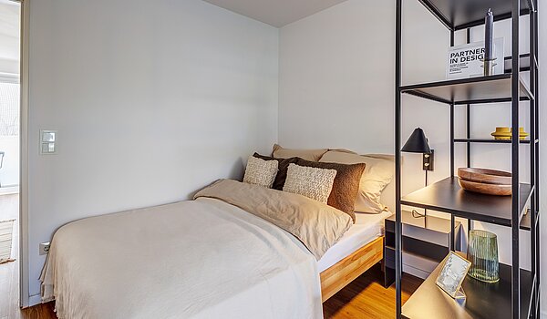 多层公寓 与 1 房间 | München-Maxvorstadt | 700022 | Schlafbereich mit Doppelbett