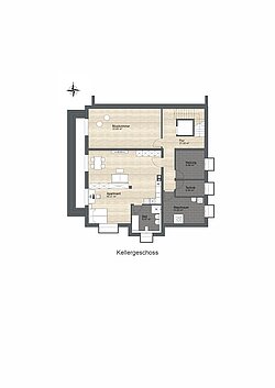 Grundriss Kellergeschoss - nicht maßstabsgetreu
