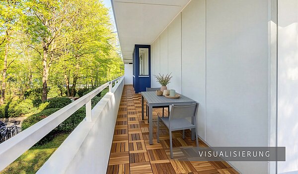 多层公寓 与 3.5 房间 | München-Bogenhausen | 703052 | Schattiger Nordbalkon (Visualisierung)