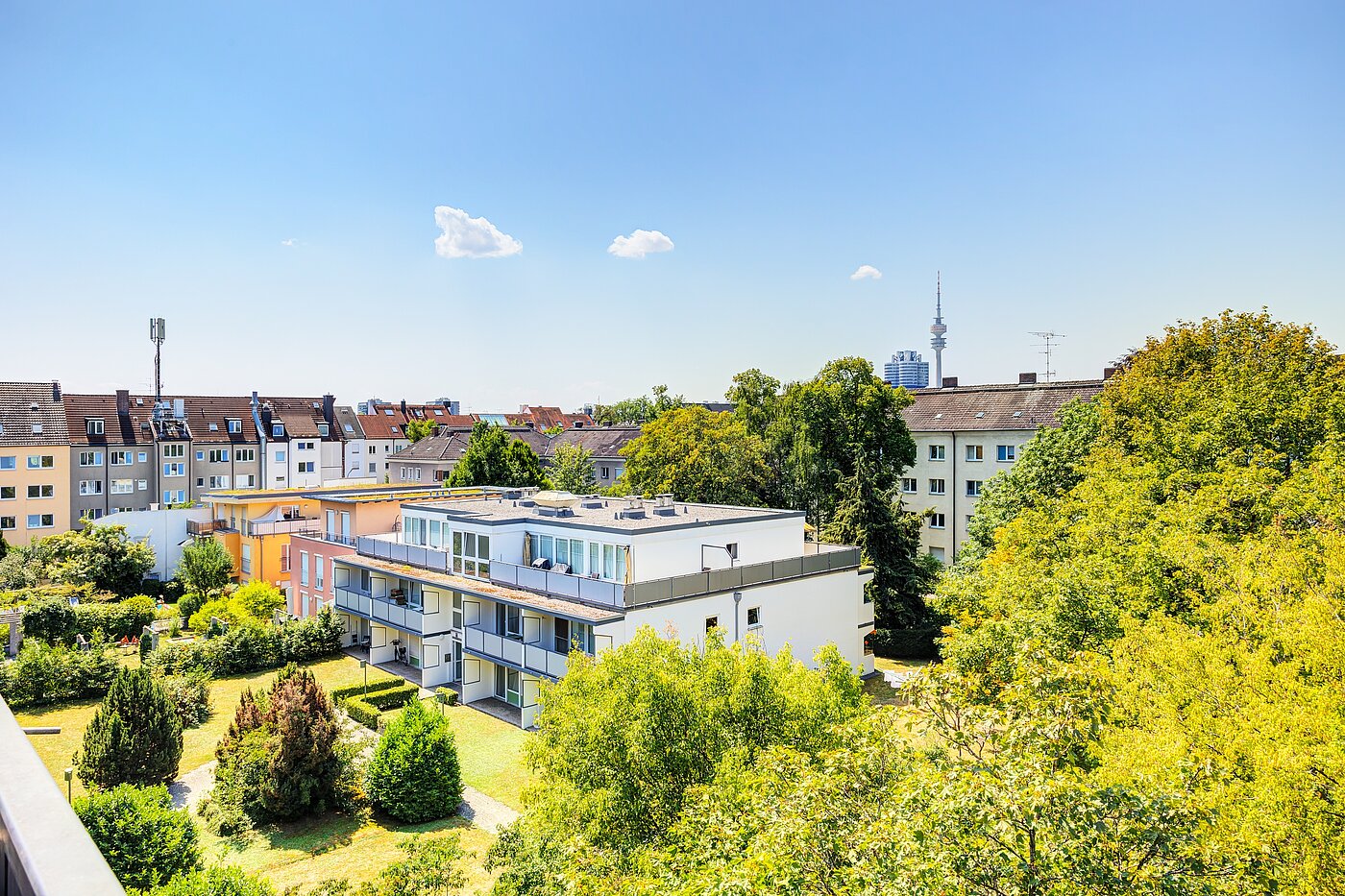 多层公寓 与 1 房间 | München-Milbertshofen | 704371 | Grüne Außenansicht