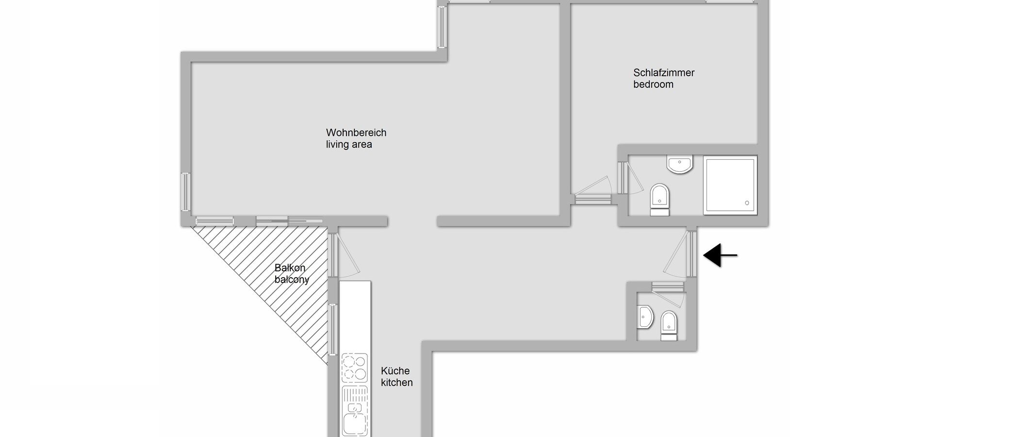 公寓 München Schwabing (rechts der Leopoldstraße) 01 平面图 11509