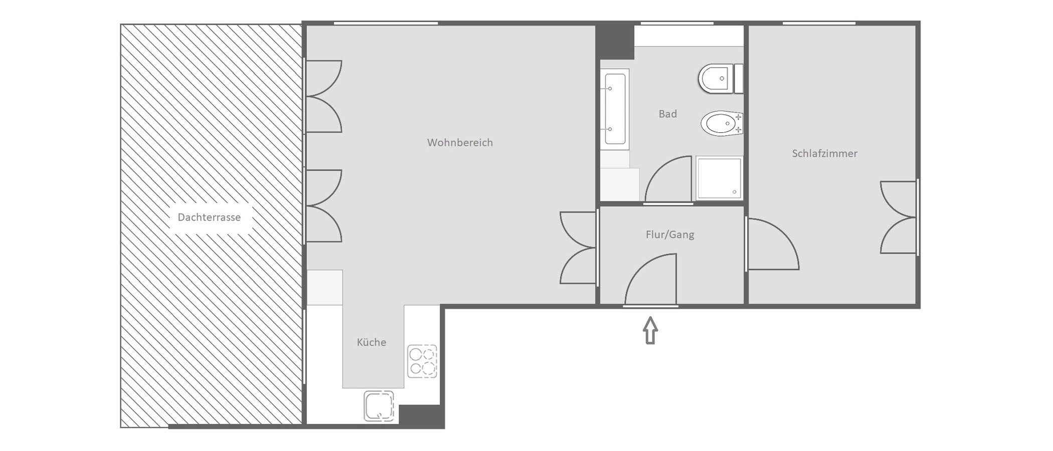 屋顶露台公寓 München Altbogenhausen 01 平面图 14872
