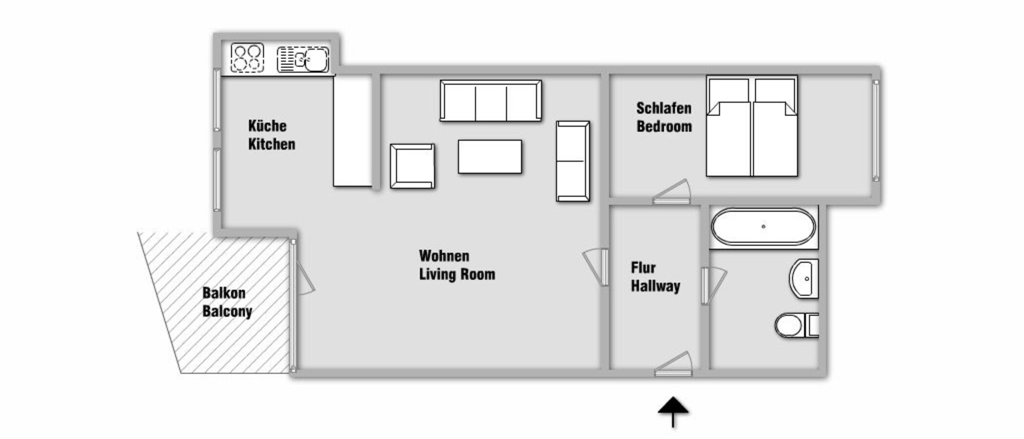 公寓 München Glockenbachviertel 01 平面图 1531