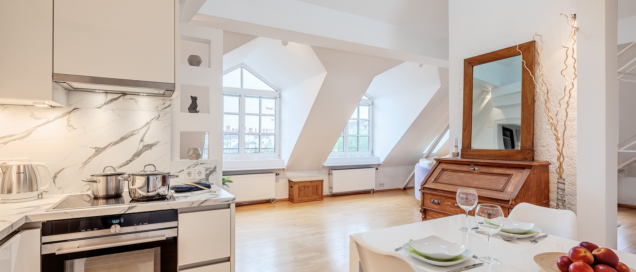 双层公寓 München Westend 04 厨房 5354