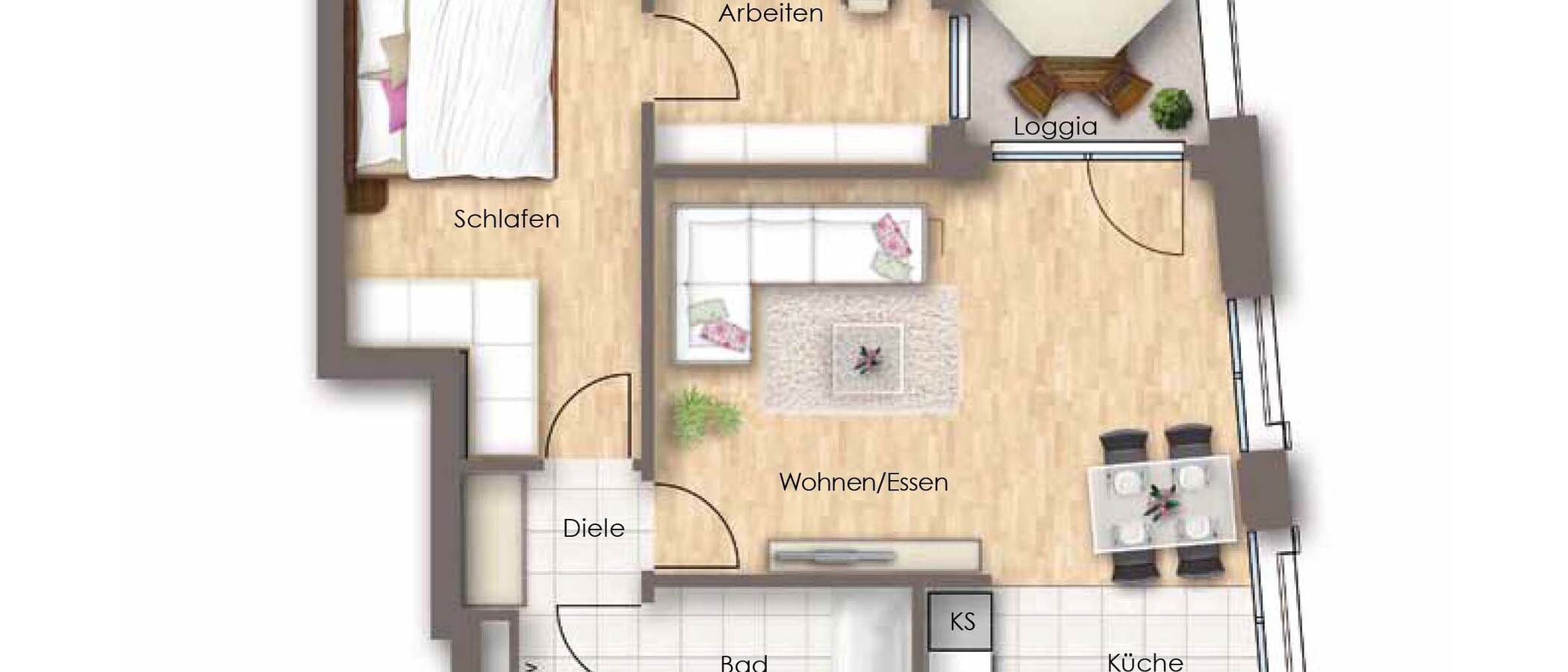 公寓 München Obersendling 01 平面图 9445