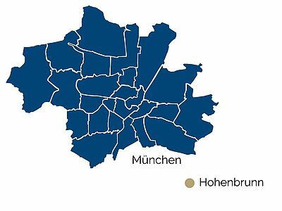 Stadtteil-Karte von Hohenbrunn Stadtteil-Karte von Hohenbrunn
